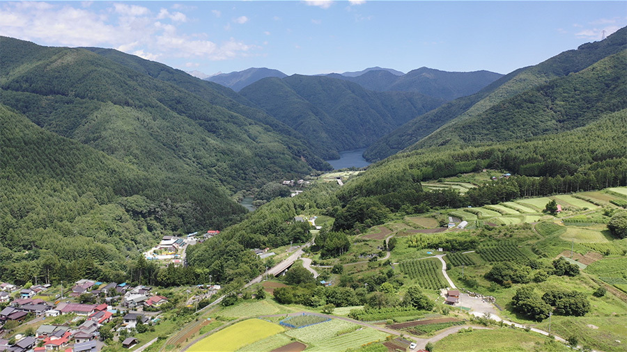 奈川上空より入山方向を眺める